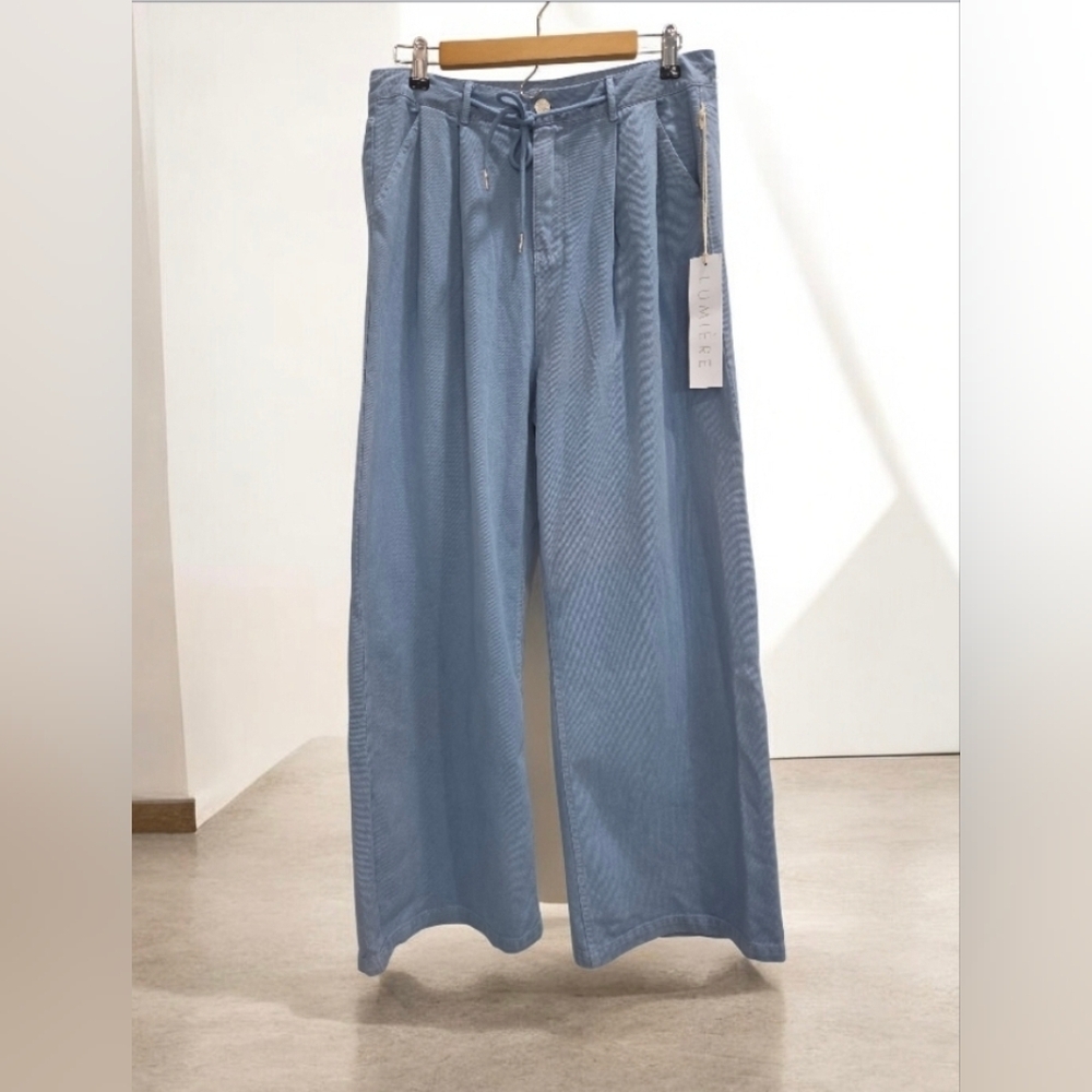 Lumiere Light Blue Wide-Leg Pants